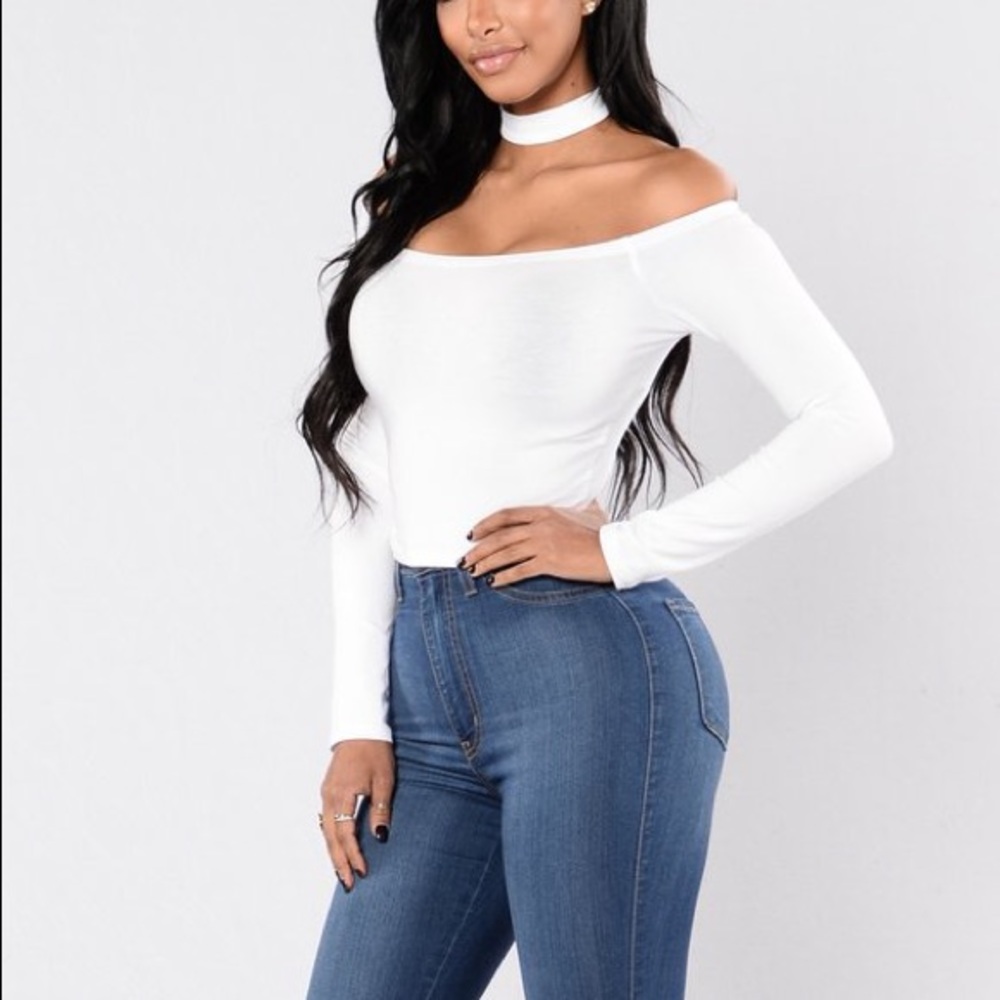 Fashion Nova White Off the Shoulder Top